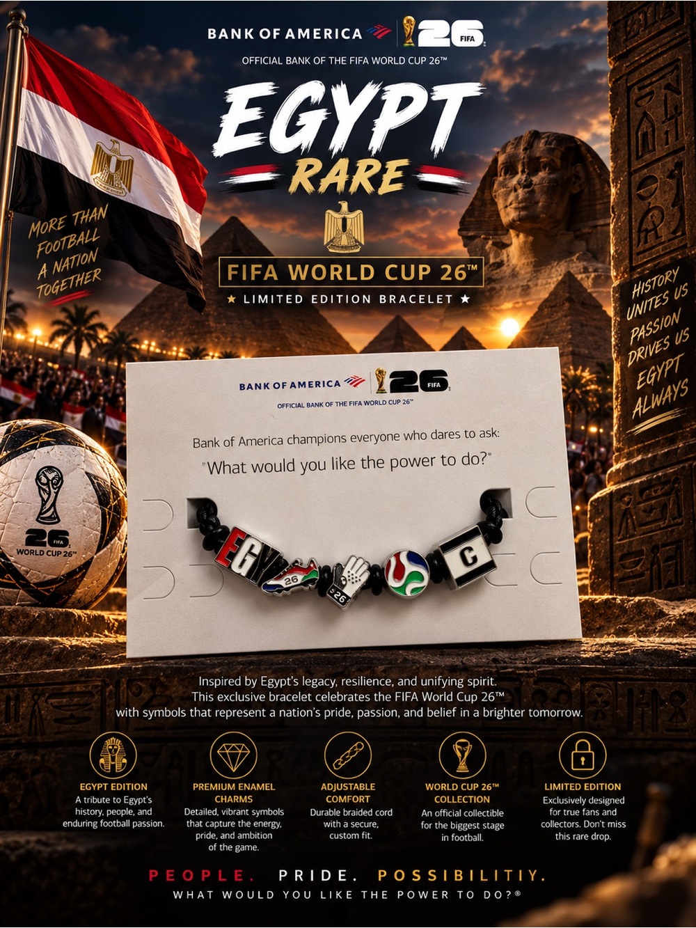 EGYPT Bank of America FIFA World Cup 2026 Limited Edition bracelet